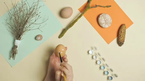 Easter eggs craft Stock Footage 157223476