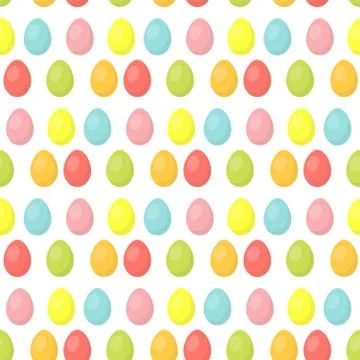 Easter eggs cute seamless pattern, endless backdrop. Colorful background, t.. Stock Illustration