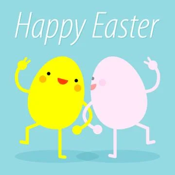 Easter eggs dance Stock Illustration