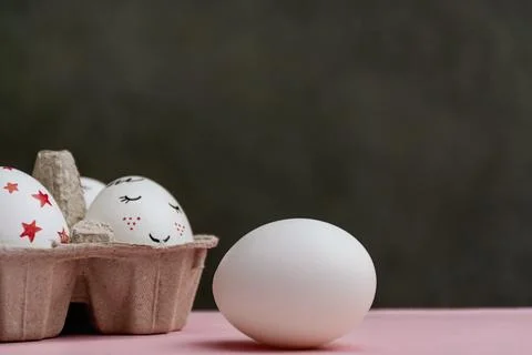 Easter eggs on dark background Stock Photos