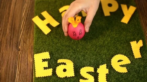 Easter eggs decorated, in the background Stock Footage 74402689