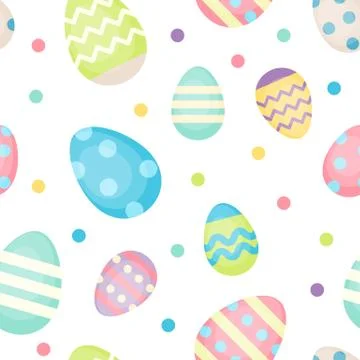 Easter eggs - decorated eggs vector seamless pattern in pastel colors Stock-Illustration