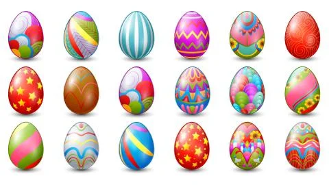 Easter eggs decoration collection Stock Illustration