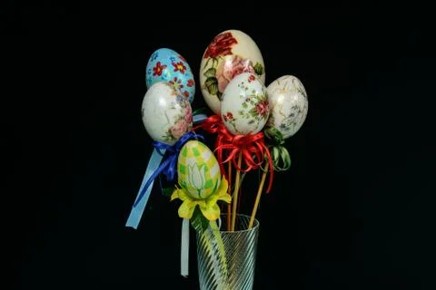 Easter eggs decoration handmade Stock Photos