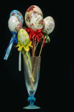 Easter eggs decoration handmade Stock Photos