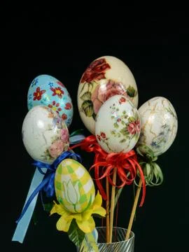 Easter eggs decoration handmade Stock Photos
