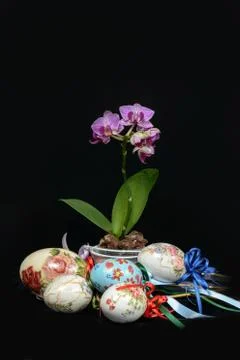 Easter eggs decoration handmade Stock Photos