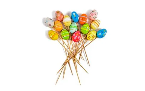 Easter eggs, Decorative eggs,  easter decor, isolated, texture Stock Photos