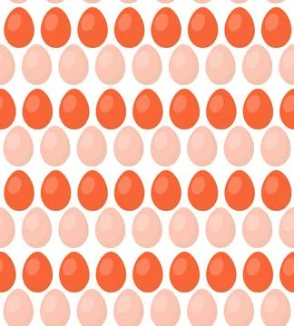 Easter eggs decorative pattern on white background. Happy Easter template with Illustrazione stock
