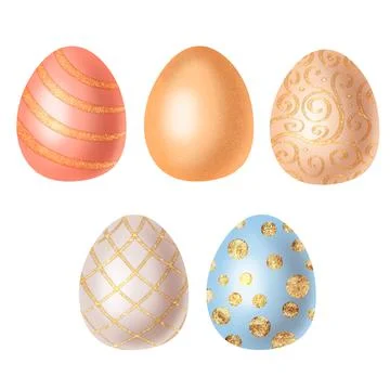 Easter eggs. Decorative set Stock Illustration