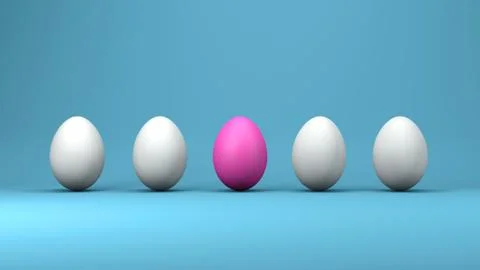 Easter eggs, design concept, 3d illustration Stock Illustration