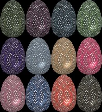 Easter eggs in different colors as an illustration Stock Illustration