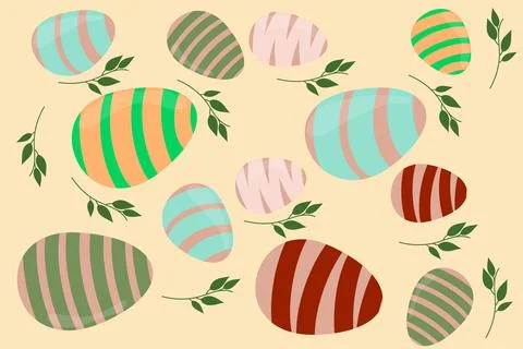 Easter eggs in different colors poster for easter for holiday religious Stock Illustration