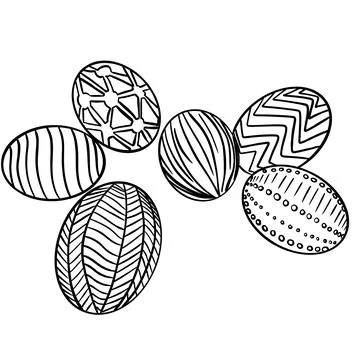 Easter eggs with different patterns Illustrazione stock