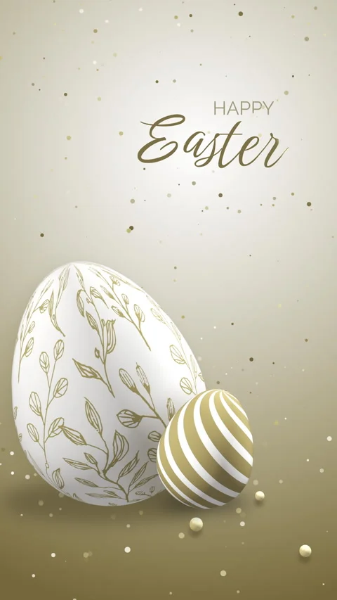 Easter eggs with different texture and floral pattern. Happy Easter background. Stock Footage 305277102