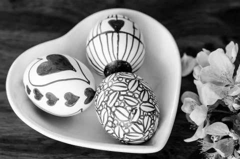 Easter eggs  in the dish,celebration, easter, religion Stock Photos