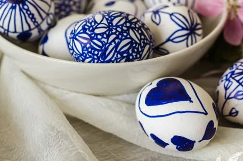 Easter eggs  in the dish,celebration, easter, religion Stock Photos