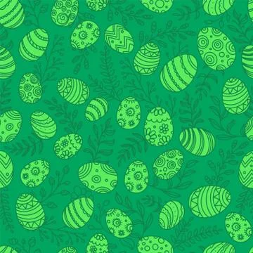 Easter eggs in doodle style seamless pattern Illustrazione stock