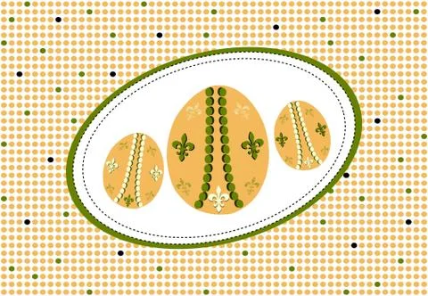 Easter eggs, dots pattern Illustrazione stock