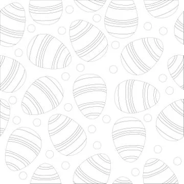 Easter eggs with dots seamless pattern. Vector illustration in black and white Illustrazione stock
