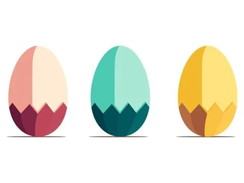 Easter eggs for easter day sweet and colorful with decoration patterns on white イラスト素材