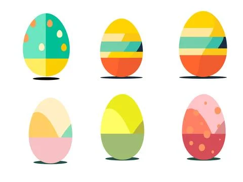 Easter eggs for easter day sweet and colorful with decoration patterns on white イラスト素材