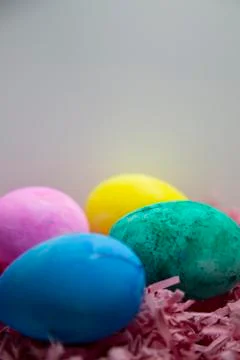 Easter Eggs In Easter Grass Stock Photos