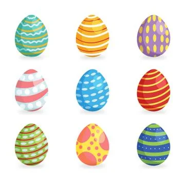 Easter eggs for Easter holidays design isoleted in white background Stock Illustration