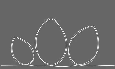 Easter eggs editable stroke continues line. Vector stock illustration isolated Illustrazione stock