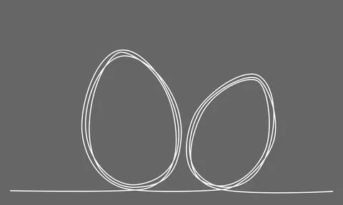 Easter eggs editable stroke continues line. Vector stock illustration isolated Illustrazione stock