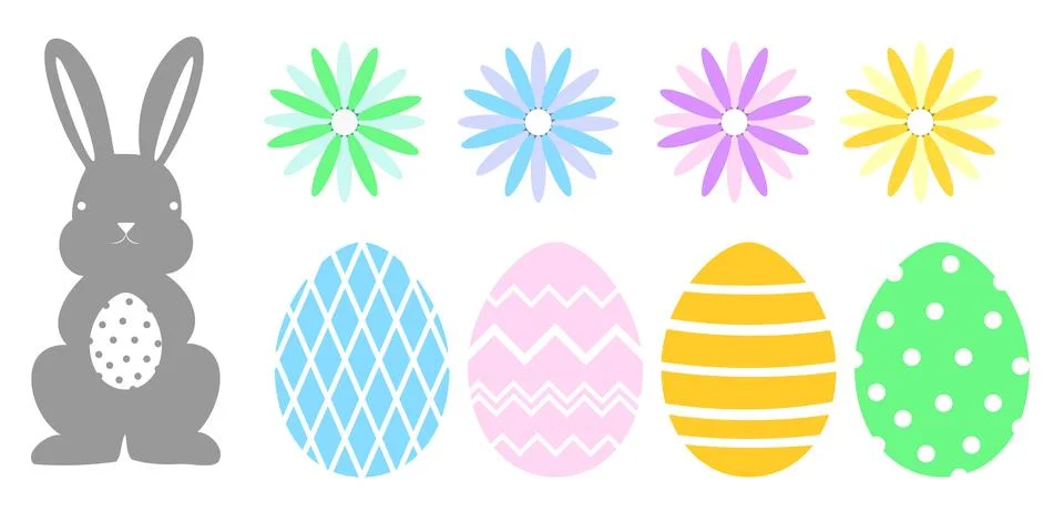 Easter eggs elements Stock Illustration