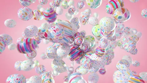 Easter eggs explosion in slow motion Stock Footage 263466407