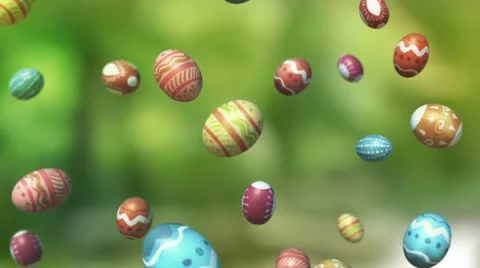 Easter eggs falling Stock Footage 22007645