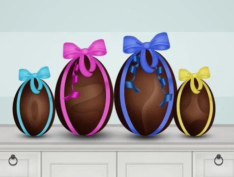 Easter eggs for the family Stock Illustration