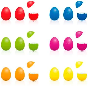 Easter Eggs Fillable Cracked Packing Stock Illustration
