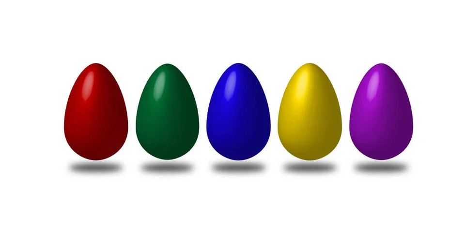 Easter eggs in five colors vector variation of easter eggs in different co... Stock Photos