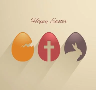 Easter eggs flat design Stock Illustration