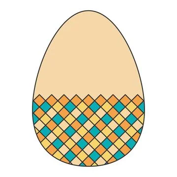 Easter eggs flat design on white background. decorative vector elements Stock Illustration