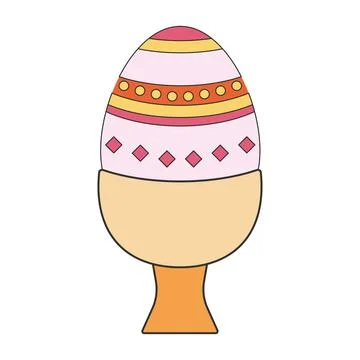 Easter eggs flat design on white background Stock Illustration