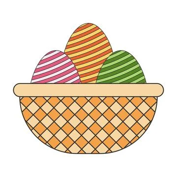 Easter eggs flat design on white background Stock Illustration