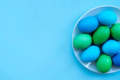 Easter eggs flatlay Stock Photos