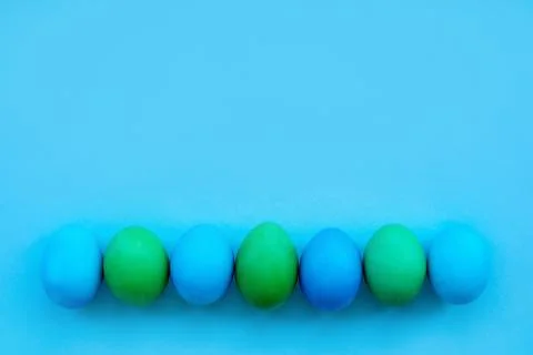 Easter eggs flatlay Stock Photos