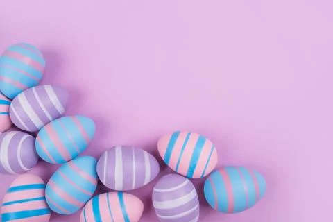 Easter eggs flatlay Stock Photos