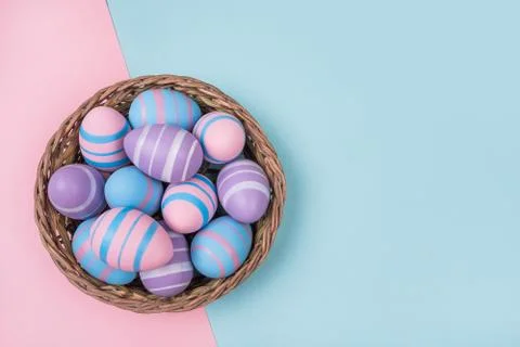 Easter eggs flatlay Foto stock