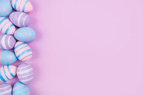 Easter eggs flatlay Stock Photos