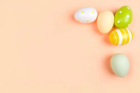 Easter eggs flatlay Stock Photos
