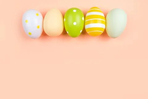 Easter eggs flatlay Stock Photos