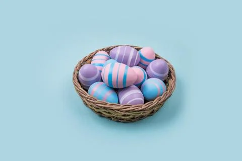 Easter eggs flatlay Stock Photos