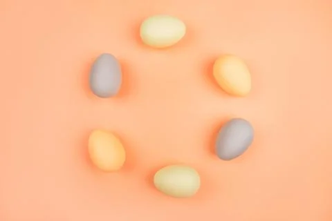 Easter eggs flatlay Stock Photos