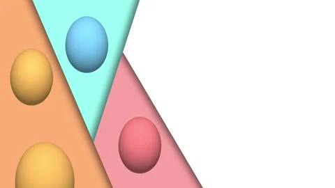 Easter eggs floating on different colour and shape with copy space for east.. Stock Footage 306078743